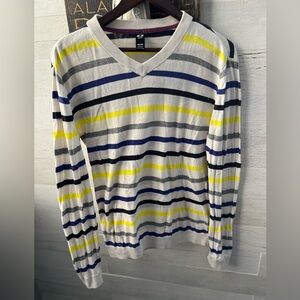 Oakley V-Neck Slim Fit Sweater with Vibrant Stripes